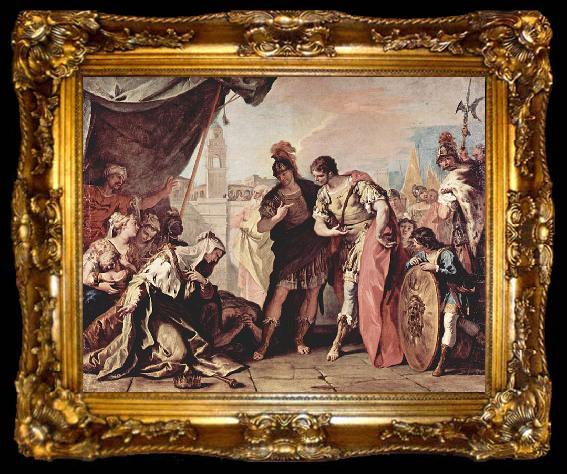 framed  Sebastiano Ricci Die Familie der Dario vor Alexander dem Groben, ta009-2